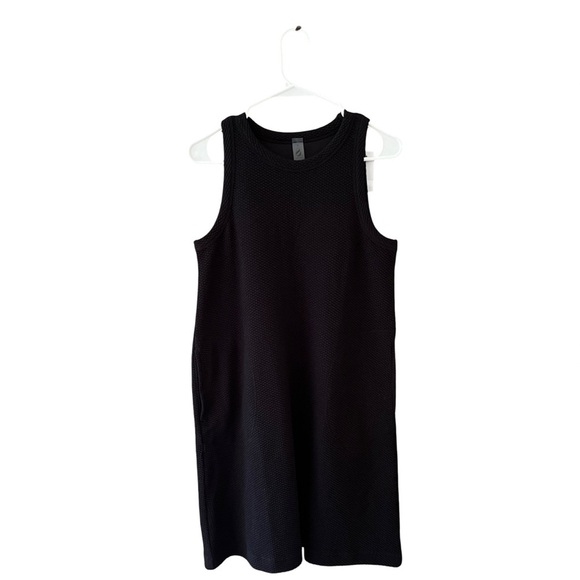 Lou & Grey Textured Black Mini Halter Dress S | Shift Knit Minimalist NWT - Picture 3 of 13